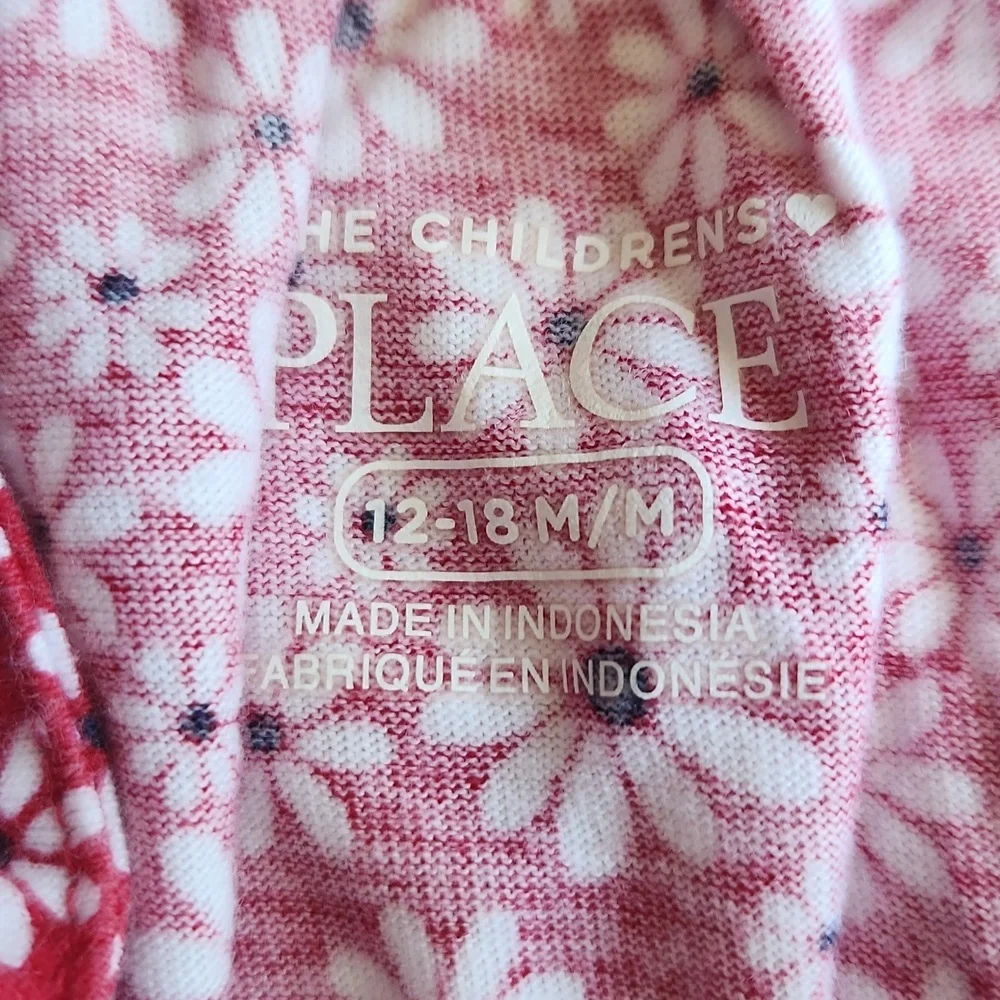 Children's Place Girls Daisy Tie Shoulder Dress - Ruby 12-18 months